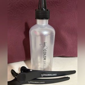 Ion color brilliance embossed beauty bag with app. bottle and 2 hair clips NWT
